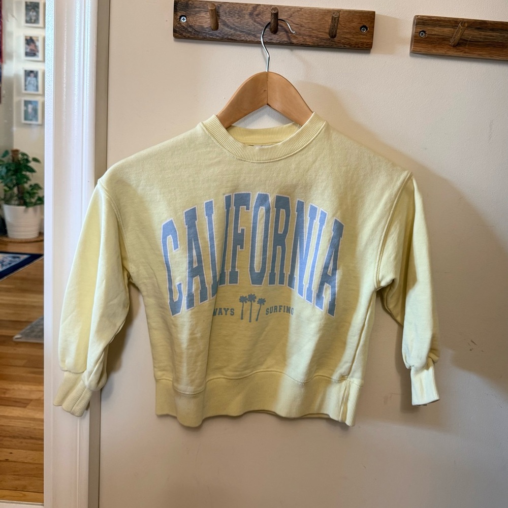 Zara Yellow California Print kids Sweatshirt